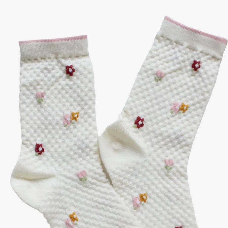 Embossed Flower Socks